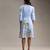 Blue printed twill cotton dress