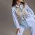 Blue printed twill cotton co ord set