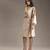 Beige printed cotton dress