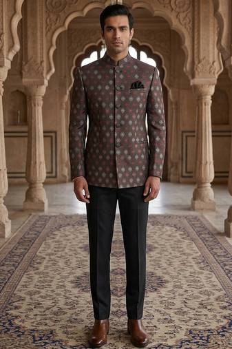 Wine color jodhpuri for men | premium designer bandhgala ethnic wear