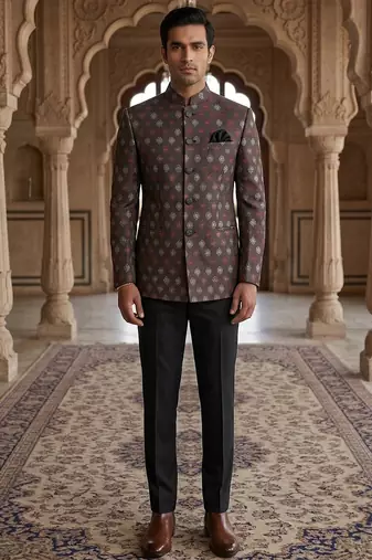 Wine color jodhpuri for men | premium designer bandhgala ethnic wear