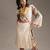 Beige printed cotton dress