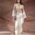 Beige embroidered silk co ord set