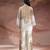 Beige embroidered silk co ord set