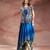 Blue embroidered chanderi dress