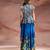 Blue embroidered chanderi dress