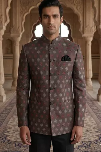 Wine color jodhpuri for men | premium designer bandhgala ethnic wear