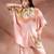 Rose pink printed chanderi co ord set