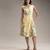 Yellow printed twill cotton dress