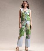 Blue printed twill cotton co ord set