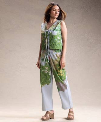 Blue printed twill cotton co ord set 2