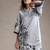 Grey printed twill cotton short dress