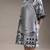 Grey printed twill cotton short dress