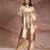 Beige embroidered chanderi co ord set