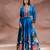 Blue embroidered silk co ord set