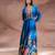 Blue embroidered silk co ord set