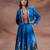 Blue embroidered silk co ord set