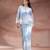 Sky blue embroidered net co ord set