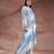Sky blue embroidered net co ord set