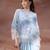 Sky blue embroidered net co ord set