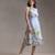 Blue printed twill cotton dress
