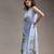 Blue printed twill cotton dress