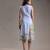 Blue printed twill cotton dress