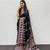Black Color Mirror Work Satin Silk Saree
