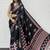 Black Color Mirror Work Satin Silk Saree