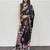 Black Color Mirror Work Satin Silk Saree