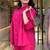 Pink embroidered cotton co-ord set