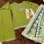 Green chinon embroidered sequins palazzo suit - full stitched free size