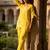 Yellow embroidered rayon kurta and pant set