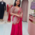 rani pink moti crep ready to wear saree