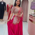 rani pink moti crep ready to wear saree