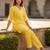 Yellow embroidered rayon kurta and pant set