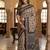 Cream And Black Color ajarakh Print And All Saree Real Mirror work Silk Saree