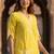 Yellow embroidered rayon kurta and pant set