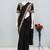 black embroidery sequin chinon ready to wear saree