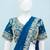 teal embroidery sequin chinon ready to wear saree