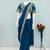 teal embroidery sequin chinon ready to wear saree