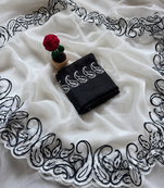 Black Color embroidery pallu work Silk Saree