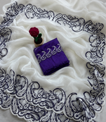 Purple Color embroidery pallu work Silk Saree