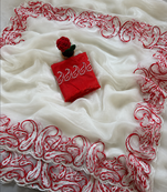 Red Color embroidery pallu work Silk Saree