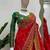 Red Color embroidery design work organza saree