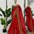 Red Color embroidery design work organza saree