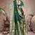 Green Banarasi Satin Silk Saree with Silver Zari & Thread Woven Border and Rich Traditional Pallu