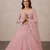 Pink Slub Silk Heart Applique Embroidered Lehenga Set