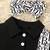 Black printed cotton blend fit & flare kids dress
