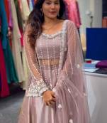 Beige Color Sequence Embroidery Work Rangoli Silk Lehenga Choli Set
